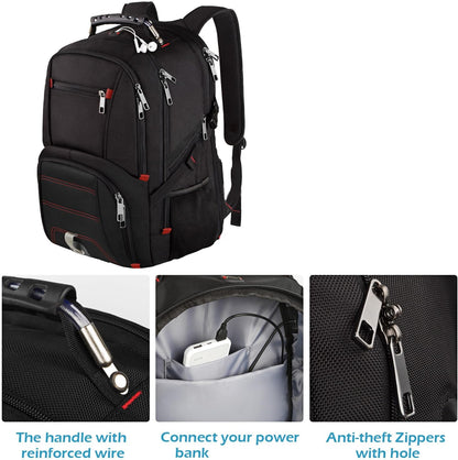 Travel Laptop Backpack,Extra Large Capacity TSA Friendly anti Theft Backpacks Water-Resistant Men Business College Computer Bookbag Fits 17 Inch Laptop&Notebook