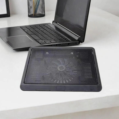 1Pc Laptop Fan Cooling Pad with Big Fans, Portable Laptop Cooling Fan with 2 in 1 USB Port, Blue LED Light Adjustable Stand Pad