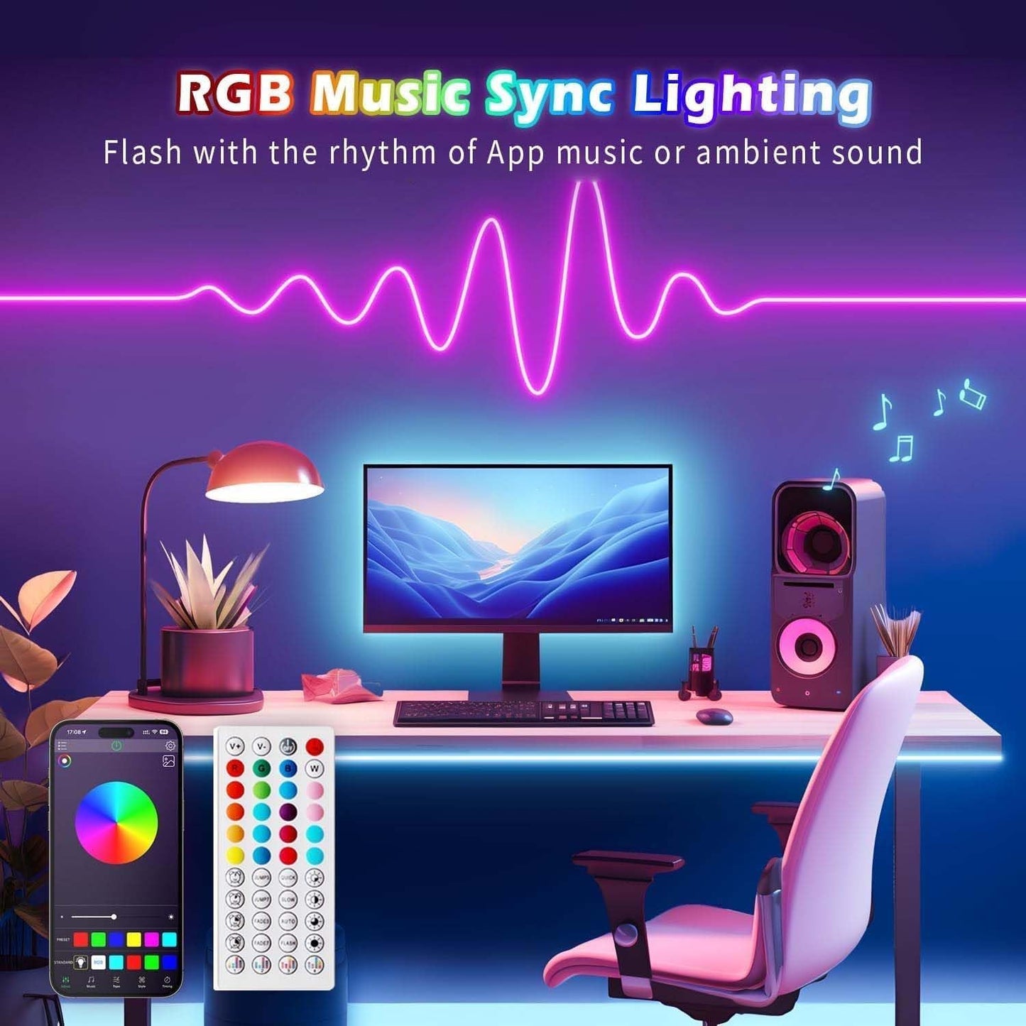 Neon Strip Lights, 32.8Ft/10M LED Neon Rope Lights with Remote APP Control IP65 Waterproof Flexible Neon LED Strip Lights 24V RGB LED Neon Lights for Bedroom Indoors Outdoors Decor