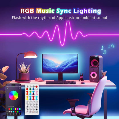 Neon Strip Lights, 32.8Ft/10M LED Neon Rope Lights with Remote APP Control IP65 Waterproof Flexible Neon LED Strip Lights 24V RGB LED Neon Lights for Bedroom Indoors Outdoors Decor