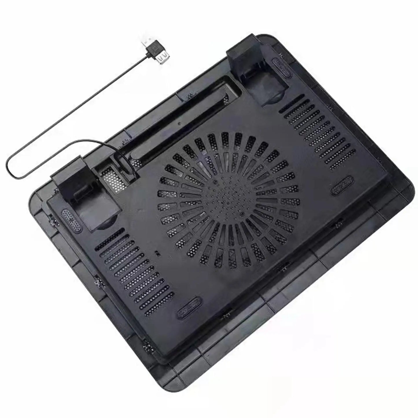 1Pc Laptop Fan Cooling Pad with Big Fans, Portable Laptop Cooling Fan with 2 in 1 USB Port, Blue LED Light Adjustable Stand Pad