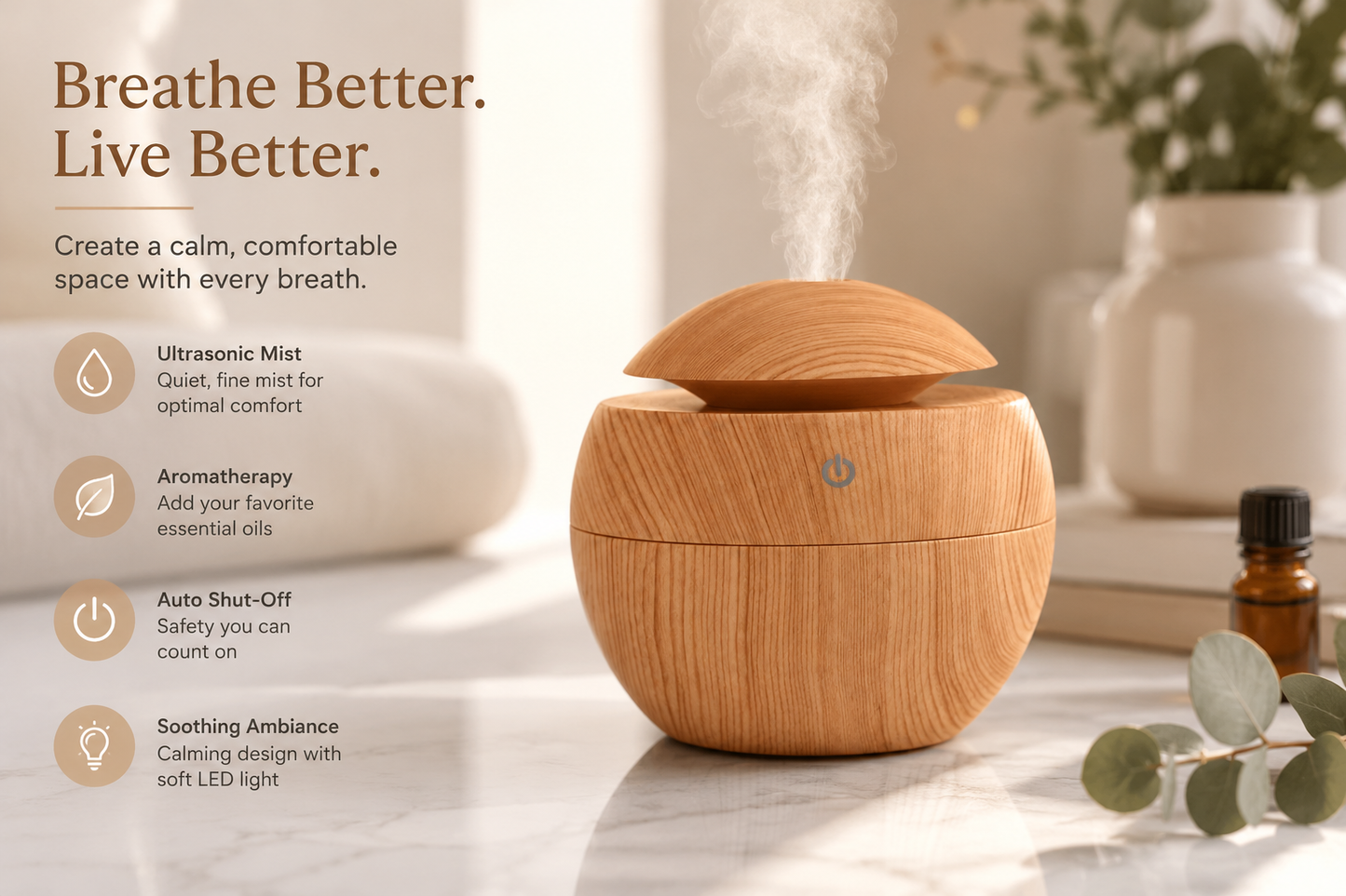 Ultrasonic Humidifier — Breathe Better, Sleep Deeper