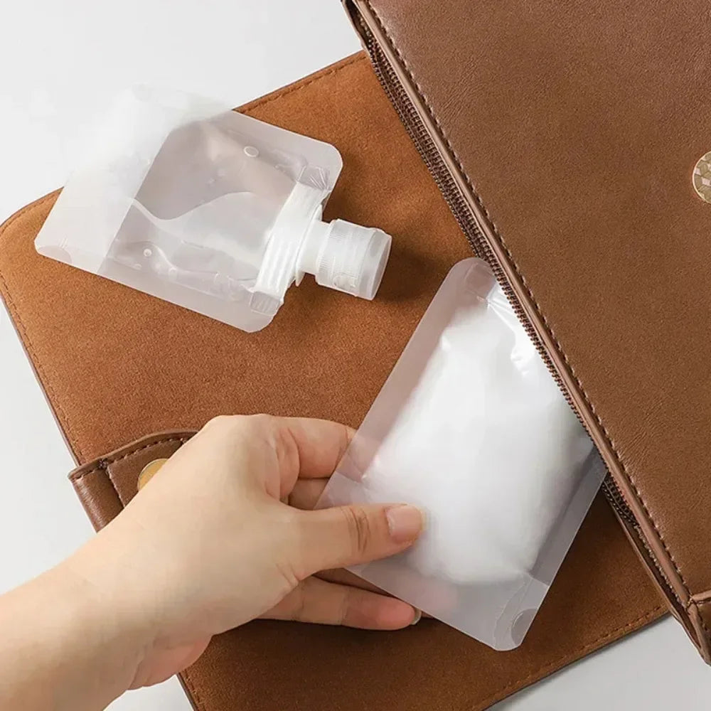 5Pcs Travel Bottles Empty Squeeze Bag Refillable Lotion Dispenser Bag Shampoo Toiletries Liquid Cosmetic Container Storage Pouch