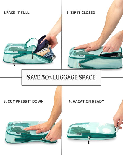 Compression Packing Cubes for Travel, 6-Piece Lightweight Packing Cubes Set for Carry-On Luggage & Backpacks –  (Getaways)