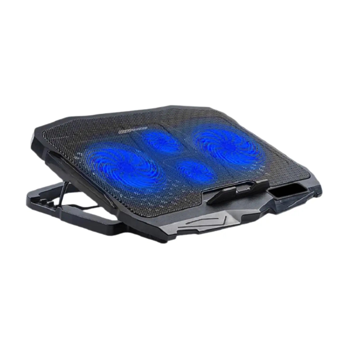 1Pc Laptop Fan Cooling Pad with Big Fans, Portable Laptop Cooling Fan with 2 in 1 USB Port, Blue LED Light Adjustable Stand Pad