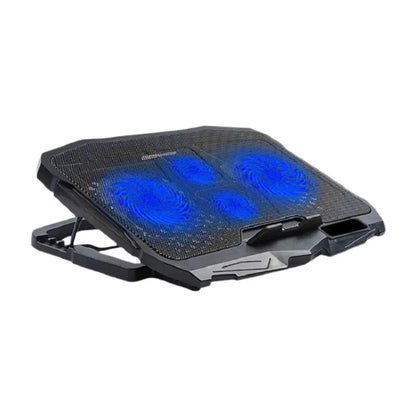 1Pc Laptop Fan Cooling Pad with Big Fans, Portable Laptop Cooling Fan with 2 in 1 USB Port, Blue LED Light Adjustable Stand Pad
