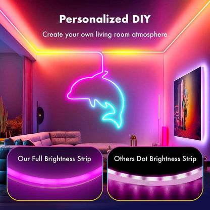 Neon Strip Lights, 32.8Ft/10M LED Neon Rope Lights with Remote APP Control IP65 Waterproof Flexible Neon LED Strip Lights 24V RGB LED Neon Lights for Bedroom Indoors Outdoors Decor