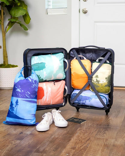 Compression Packing Cubes for Travel, 6-Piece Lightweight Packing Cubes Set for Carry-On Luggage & Backpacks –  (Getaways)